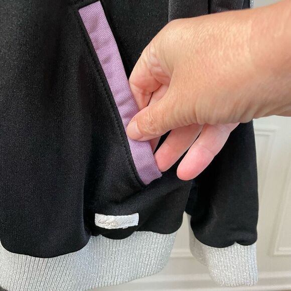 Y2K Baby Phat Track Jacket Bling Cat Black Purple Silver Metallic 3X - Picture 6 of 9